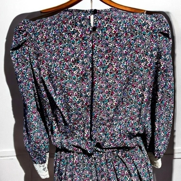 🌻VINTAGE Lady Carol of NY Floral Prairie Secretary Lace Trim Dress Size Medium - Picture 8 of 11